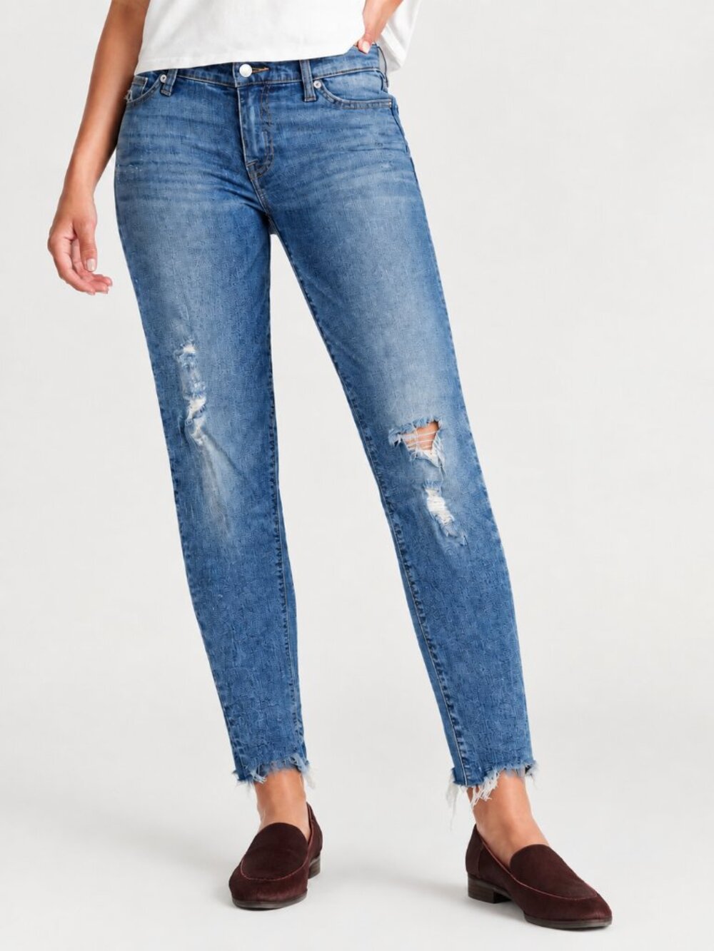 2/$30 Lucky Brand Mid Rise Ava Skinny Jean Ripped Jeans Via Alcalde 6/ 28 #A4441